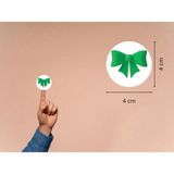 Casalinghi Yeşil Fiyonk Baskılı Etiket Yuvarlak Mat Çıkartma Round Sticker 4 cm (45 Adet)