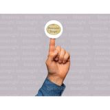 Casalinghi Zemzem Suyu Etiketi Hediyelik Sticker Kabe Mekke Medine Yuvarlak Mat Çıkartma 4 Cm- 33 Adet - Bej