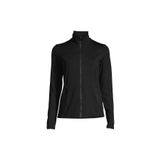 Casall 22160-901 Rib Detail Training Siyah Dik Yaka Düz Zip Kadın Ceket