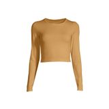 Casall Crop Long Sleeve O Yaka T-Shirt, 40, 5002972415, Sarı, Kadın