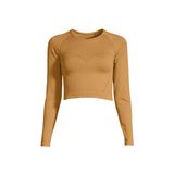 Casall Sarı Kadın Bisiklet Yaka T-Shirt 22252-371 Seamless Femme Crop Long