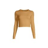 Casall Sarı Kadın O Yaka Dar Düz Uzun Kollu 21168-371 Crop Long Sleeve T-shirt