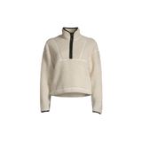 Casall Tam Balıkçı Yaka Düz Beyaz 22188-003 Pile Half Zip Kadın Zip Ceket