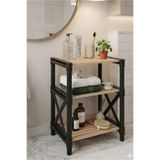CasaNovi ZENNA EKOLOJİK Ahşap Minimal Banyo Rafı Siyah