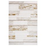 Casayer Altın Çizgili Modern Geometrik Etnik Desenli Boho Makinada Yıkanabilir Hafif Hav Toz Vermez Leke Tutmaz Kaymaz Taban Dijital Makine Baskı Halı Oturma Odası Salon Yolluk Koridor Mutfak Halısı