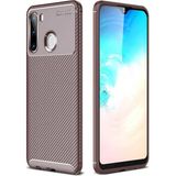 Case 4U A21 Uyumlu Kılıf Rugged Armor Karbon Desenli Lüx Negro Silikon Arka Kapak Kahverengi - Galaxy A21