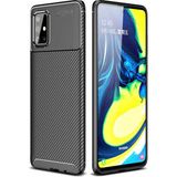 Case 4U A71 Uyumlu Kılıf Rugged Armor Karbon Desenli Lüx Negro Silikon Arka Kapak Siyah - Galaxy A71