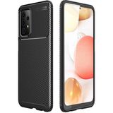 Case 4U A72 Uyumlu Kılıf Rugged Armor Karbon Desenli Lüx Negro Silikon Arka Kapak Siyah - Galaxy A72