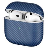 Case 4u Apple Airpods 4 Airbag 43 600D Karbon Fiber Kulaklık Kılıfı Lacivert