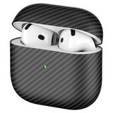 Case 4u Apple Airpods 4 Airbag 43 600D Karbon Fiber Kulaklık Kılıfı Siyah