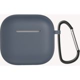 Case 4u Apple Airpods 4 Standart Silikon Kılıf Taşıma Ipi Takma Slotlu Soft Yumuşak Kılıf Lacivert
