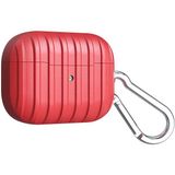Case 4U Apple Airpods Pro Kılıf Şerit Desenli Toz Tutmayan Airbag 21 Kırmızı