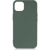 Case 4U Apple Apple iPhone 13 Mini Kılıf Lansman Içi Kadife Soft Yumuşak Dokulu Liquid Silikon Koyu Yeşil