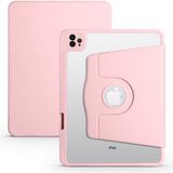 Case 4u Apple iPad Pro 11 2020 (2.nesil) Tablet Kılıf Termik Kalem Bölmeli Dönebilen Standlı Pu Deri Arkası Yumuşak Silikon 360 Tam Koruma Pembe