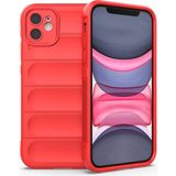Case 4u Apple iPhone 11 Kılıf Esnek Tpu Oyuklu Arka Yüzey Tasarımlı Etnik Silikon Kapak Kırmızı