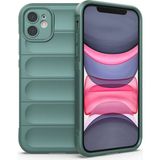 Case 4u Apple iPhone 11 Kılıf Esnek Tpu Oyuklu Arka Yüzey Tasarımlı Etnik Silikon Kapak Koyu Yeşil