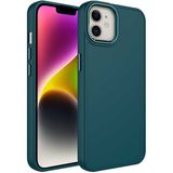 Case 4U Apple iPhone 11 Kılıf Metal Çerçeve Hassas Butonlu Renkli Içi Kadife Lansman Kılıfı Luna Kapak Koyu Yeşil