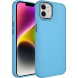 Case 4U Apple iPhone 11 Kılıf Metal Çerçeve Hassas Butonlu Renkli Içi Kadife Lansman Kılıfı Luna Kapak Sierra Mavisi