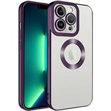 Case 4U Apple iPhone 11 Pro Kılıf Kamera Lens Korumalı Şeffaf Renkli Logo Gösteren Parlak Omega Kapak Mor