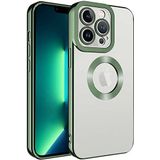 Case 4U Apple iPhone 11 Pro Kılıf Kamera Lens Korumalı Şeffaf Renkli Logo Gösteren Parlak Omega Kapak Yeşil