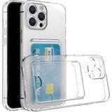 Case 4U Apple iPhone 11 Pro Max Kılıf Kartlıklı Setra Clear Silikon Kapak Şeffaf