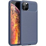 Case 4U Apple iPhone 11 Pro Max Kılıf Rugged Armor Karbon Desenli Lüx Negro Silikon Arka Kapak Lacivert