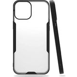 Case 4U Apple iPhone 12 Kılıf Kamera Korumalı Ultra Ince Buzlu Mat Renkli Parfe Silikon Kapak Siyah