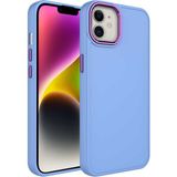 Case 4U Apple iPhone 12 Kılıf Metal Çerçeve Hassas Butonlu Renkli Içi Kadife Lansman Kılıfı Luna Kapak Lila