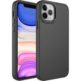 Case 4U Apple iPhone 12 Pro Kılıf Metal Çerçeve Hassas Butonlu Renkli Içi Kadife Lansman Kılıfı Luna Kapak Siyah