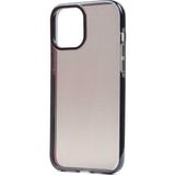 Case 4U Apple iPhone 12 Pro Kılıf Renkli Transparan Yumuşak Silikon Süper Punto Kapak Siyah