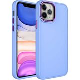 Case 4U Apple iPhone 12 Pro Max Kılıf Metal Çerçeve Hassas Butonlu Renkli Içi Kadife Lansman Kılıfı Luna Kapak Lila