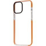 Case 4U Apple iPhone 12 Pro Max Kılıf Renkli Transparan Yumuşak Silikon Süper Punto Kapak Turuncu