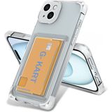 Case 4u Apple iPhone 13 Kılıf Airbag Tasarımlı Şeffaf Kartlıklı G-Kart Kapak