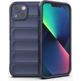 Case 4u Apple iPhone 13 Kılıf Esnek Tpu Oyuklu Arka Yüzey Tasarımlı Etnik Silikon Kapak Lacivert