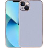 Case 4U Apple iPhone 13 Kılıf Kamera Korumalı Altın Renkli Kenar Viyana Arka Kapak Açık Mavi