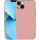 Case 4U Apple iPhone 13 Kılıf Kamera Korumalı Altın Renkli Kenar Viyana Arka Kapak Rose Gold