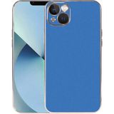 Case 4U Apple iPhone 13 Kılıf Kamera Korumalı Altın Renkli Kenar Viyana Arka Kapak Saks Mavi