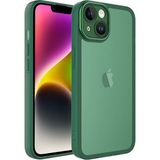 Case 4U Apple iPhone 13 Kılıf Kamera Korumalı Parlak Tasarımlı Renkli Darbe Emici Transparan Post Kapak Koyu Yeşil