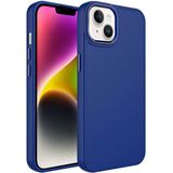 Case 4U Apple iPhone 13 Kılıf Metal Çerçeve Hassas Butonlu Renkli Içi Kadife Lansman Kılıfı Luna Kapak Lacivert