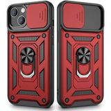 Case 4u Apple iPhone 13 Kılıf Ultra Korumalı Yüzüklü Manyetik Sürgülü Vega Kapak Kırmızı