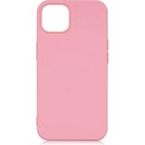 Case 4U Apple iPhone 13 Mini Kılıf Lansman Içi Kadife Soft Yumuşak Dokulu Liquid Silikon Koyu Pembe