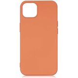 Case 4U Apple iPhone 13 Mini Kılıf Lansman Içi Kadife Soft Yumuşak Dokulu Liquid Silikon Turuncu