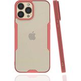 Case 4U Apple iPhone 13 Pro Kılıf Kamera Korumalı Ultra Ince Buzlu Mat Renkli Parfe Silikon Kapak Pembe