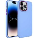 Case 4U Apple iPhone 13 Pro Max Kılıf Metal Çerçeve Hassas Butonlu Renkli Içi Kadife Lansman Kılıfı Luna Kapak Lila