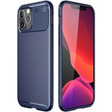 Case 4U Apple iPhone 13 Pro Max Kılıf Rugged Armor Karbon Desenli Lüx Negro Silikon Arka Kapak Lacivert
