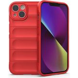 Case 4u Apple iPhone 14 Kılıf Esnek Tpu Oyuklu Arka Yüzey Tasarımlı Etnik Silikon Kapak Kırmızı