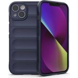 Case 4u Apple iPhone 14 Kılıf Esnek Tpu Oyuklu Arka Yüzey Tasarımlı Etnik Silikon Kapak Lacivert