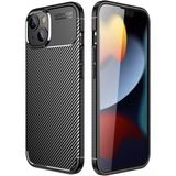 Case 4U Apple iPhone 14 Kılıf Rugged Armor Karbon Desenli Lüx Negro Silikon Arka Kapak Siyah