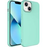 Case 4U Apple iPhone 14 Max Kılıf 3D Kamera Korumalı İçi Kadife Mara Lansman Yumuşak Kapak Açık Yeşil - iPhone 14 Plus