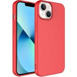 Case 4U Apple iPhone 14 Max Kılıf 3D Kamera Korumalı İçi Kadife Mara Lansman Yumuşak Kapak Kırmızı - iPhone 14 Plus